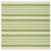 Green/White Square 6'7" Area Rug - Wade Logan® Arneshia Striped Machine Made Power Loom Acrylic Indoor/Outdoor Area Rug in Green/Beige Polypropylene | Wayfair