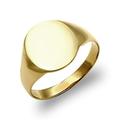 Jewelco London Men's Solid 9ct Yellow Gold Oval Signet Ring