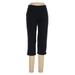 Lands' End Casual Pants - Mid/Reg Rise Straight Leg Cropped: Black Bottoms - Women's Size Medium Petite