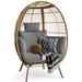 Bayou Breeze Abriona Egg Chair w/ Stand Wicker/Rattan in Gray | 59 H x 40 W x 35.4 D in | Wayfair 32AF9376BD0340299C92C7FEA697E8A5