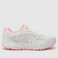 SKECHERS go run consistent runner trainers in white & pink