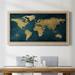 Breakwater Bay Navy Gold Map - Single Picture Frame Print on Canvas Canvas, Solid Wood in Gray | 21 H x 37 W x 1.25 D in | Wayfair