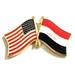 Pack of 50 Iraq & US Crossed Double Flag Lapel Pins Iraqi & American Friendship Pin Badge