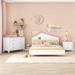 3pcs Bedroom Sets Platform Bed with Nightstand and Storage Dresser