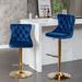 Golden Swivel Velvet Barstools Adjusatble Seat Height, Bar Stools（Set of 2）