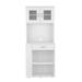 Kitchen Pantry Cabinet, Two Shelves, Double Door, One Drawer, Three Side Shelves -White