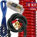 NEW X-Brand 0 Gauge Amp Kit Amplifier Install Wiring HOT 0 Ga Wire RED - 5500W Bundle