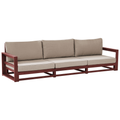 Gartensofa Mahagoni Braun Akazienholz Auflagen Taupe 3-Sitzer Sofa Retro Landhaus Stil Terrasse Outdoor Außenbereich