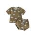 GXFC Toddler Baby Boys Summer Shorts Outfits Infant Boys Short Sleeve Shell Graphic Print T-Shirt Tops+Short Pants Set Casual Clothes 2Pcs 0-3T