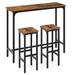 Gymax 3PCS Bar Table & Chairs Set Industrial Dining Breakfast Table