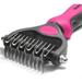 Planet Dog Brush Cat Brush - Pets Deshedding Brush Dog Grooming Rake - 2 Sided Pet Grooming Tool - Dog Undercoat Rake - Dog Rake Brush - Effectively Reduces Shedding by Up to 95% Small Size