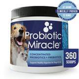Probiotic Miracle | 360 Servings | Probiotics for Dogs and Cats | Digestive Gut & Immune Support | Prebiotics No Fillers No Flavors Dairy Free. Made in USA