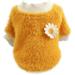 Cop Outfit for Dog Dog Sweaters for Small Dogs Girl Daisy Style Plush Round Neck Flowers Sweater Clothes for Girl Dog