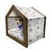 Forest Pet House Enchanted Woodland Creatures Deer with Curved Antlers Foliage Dotted Rocks Pattern Outdoor & Indoor Portable Dog Kennel with Pillow and Cover 5 Sizes Multicolor by Ambesonne