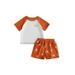 Toddler Baby 2PCS Swimsuits Short Sleeve Letter Print Patchwork Tops Summer Shorts Outfits