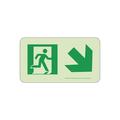 National Marker NYC Directional Signs; Down Right 4.5X8 Rigid 7550 Glo Brite MEA Approved 50R-1SN-DR