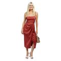 Little Mistress Damen Korallenrot, Satin, Midi Kleid für besondere Anlässe, Korallenrose, 34