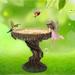 Clearanceï¼�Resin Bird Bath Bowl for Garden Brown Pedestal Handmade Bird Bath for Outdoors Standing Resin Bird Feeders Bird Bath Bowl Garden Yard Statue Ornament Simulation Outdoor Decoration