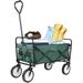 Pirecart Collapsible Wagon Cart Portable Folding Garden Wagon with 2 Cup Holder