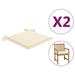 Dcenta 2 Piece Garden Chair Cushions Fabric Seat Cushion Patio Chair Pads Cream for Outdoor Furniture 19.7 x 19.7 x 1.2 Inches (L x W x T)