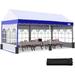 Quictent 10 x20â€™ Pop up Canopy Tent with Sidewalls Anti-Pooling Heavy Duty-6 Sand Bags and Wheeled Carry Case Included (White)