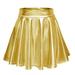 Midi Skirts For Women Casual Shiny Metallic Flared Pleated A-Line Mini Black Tennis Skirt Plus Size