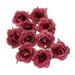 Farfi 10Pcs/Set Simulation Flower Head Vivid Long Lasting Multi-functional Artificial Rose Flower Heads for Wedding (Wine Red)