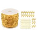 32.8 Feet Gold Plated Brass Paperclip Chain Necklace Chain Bulk for Jewelry Making DIY Bracelets Findings Crafts Supplies