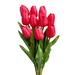 Set of 10 Artificial Tulip Stems with Real Touch 18 inches Tall