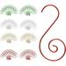 120 Pack Metal Ornament Hooks for Hanging Christmas Tree Decorations Multi Color Swirl Hook Hanger Silver Red Green Gold