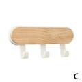 Wooden Self-adhesive Hooks Wall-Mounted Rack Hanger Decor Holder Home A6Q8