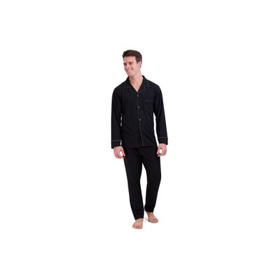 Men's Big & Tall Knit Pajama Set Pajamas by Hanes in Black (Size XLT)