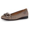 Ballerina GABOR "Florenz", Damen, Gr. 39, grau (taupe), Ziegenveloursleder, unifarben, klassisch, Schuhe, Businessschuh, Schlupfschuh mit Elastikeinfass, Weite G