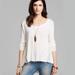 Free People Tops | Free People Lace Road White Linen Long Sleeve High Low Oversized Top Size Xs | Color: White | Size: Xs
