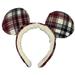 Disney Accessories | Disney Parks Mickey Mouse Plaid Christmas Ear Headband | Color: Red/White | Size: Os