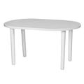 1x White 140cm x 90cm Resol Gala Garden Patio Dining Table - Large Plastic Outdoor Dinner Bistro & Coffee Picnic Furniture - UV Resistant Outdoor Furniture