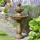 Festive Lights - Solar & Battery Kingsbury Hybrid Water Fountain - Outdoor Garden Ornamental Decorative Water Feature - Bronze