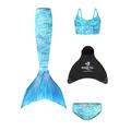 Planet Mermaid Kids Deluxe Set Vivid Colour Mermaid Tail Swimming Costume for Girls. Includes Swimming Aid Magic Fin, Tail, Tankini Top & Briefs. Sea Star, 11-12 Years