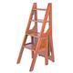 4 Step Stool Folding Step Ladder Wood Stepladders with Anti-Slip Sturdy and Wide Pedal Ladder for Home and Kitchen 400lbs 4-Feet