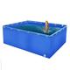 STRMAX Aquarium Pool, PVC Canvas Ponds With Drain Valve, Temporary Holding Tank For Saltwater Fish, 0.5mm Tarp Water Storage Pool For Koi Fish Turtles Swimming (Color : Blue, Size : 1x2x0.6m)