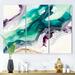 Ivy Bronx Tropical Turquoise Joyfulness I - Abstract Liquid Ink Canvas Wall Art Set Canvas in White | 28 H x 36 W x 1 D in | Wayfair