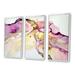 Ivy Bronx Liquid Universe w/ A Touch Of Gold I - Abstract Liquid Ink Canvas Wall Art Set Metal in Indigo/White/Yellow | 32 H x 48 W x 1 D in | Wayfair