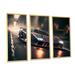 Latitude Run® Red Italian Lambo Sports Car Racing in Urban Setting III - 3 Piece Print on Canvas in White | 28 H x 36 W x 1 D in | Wayfair