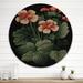 Red Barrel Studio® Retro Geranium in Red & Green VI - Floral Wood Wall Art - Natural Pine Wood in Brown/Red | 16 H x 16 W x 1 D in | Wayfair