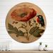 Ophelia & Co. Blossoming Victorian Vintage Poppie IV - Floral Poppy Wall Art - Natural Pine in Brown/Green/Red | 23 H x 23 W x 1 D in | Wayfair