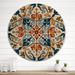 Bungalow Rose Mediterranean Tiles in Retro Blue III - Abstract Tile Wood Wall Art - Natural Pine Wood in Blue/Brown | 16 H x 16 W x 1 D in | Wayfair