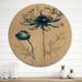 Red Barrel Studio® Indigo Flower Blossoming II - Floral Wood Wall Art - Natural Pine Wood in Blue/Brown/White | 29 H x 29 W x 1 D in | Wayfair