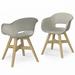 Corrigan Studio® Kona Outdoor Dining Chair in ( Set of 2 ) Plastic/Resin in Brown | 32.3 H x 23.6 W x 23.6 D in | Wayfair