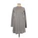 Derek Heart Casual Dress - A-Line Crew Neck Long sleeves: Gray Print Dresses - Women's Size Medium