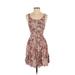 Some Days Lovin Casual Dress - A-Line Scoop Neck Sleeveless: Pink Animal Print Dresses - Women's Size Small - Print Wash